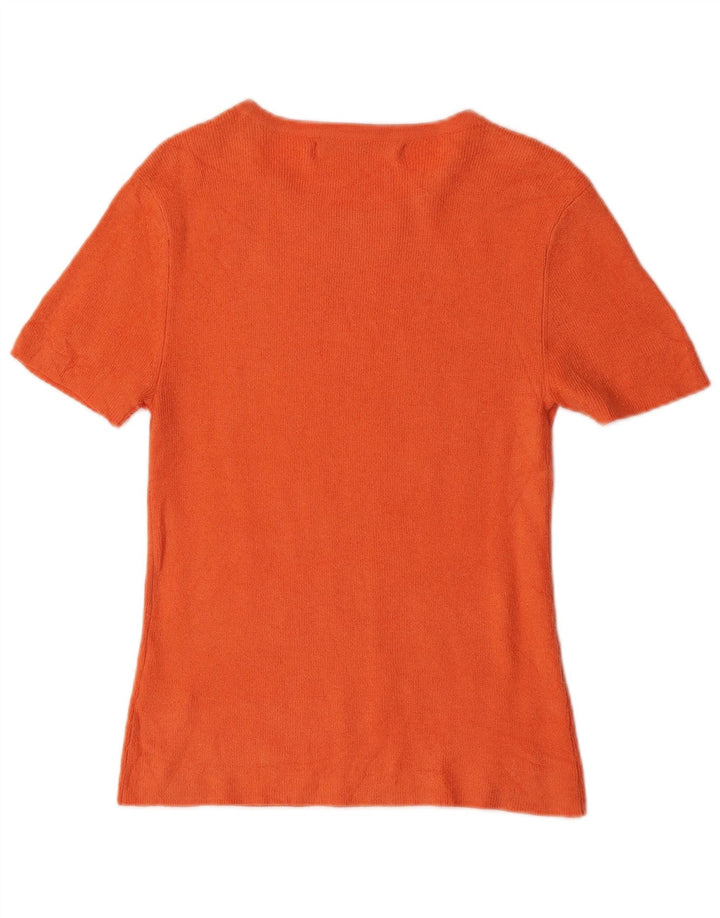 Tommy Hilfiger Dame T-Shirt Top UK 12 Medium Orange Akryl