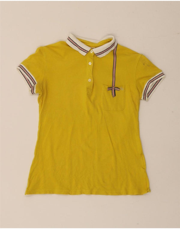 Fay Dame Polo Shirt UK 12 Medium Gul