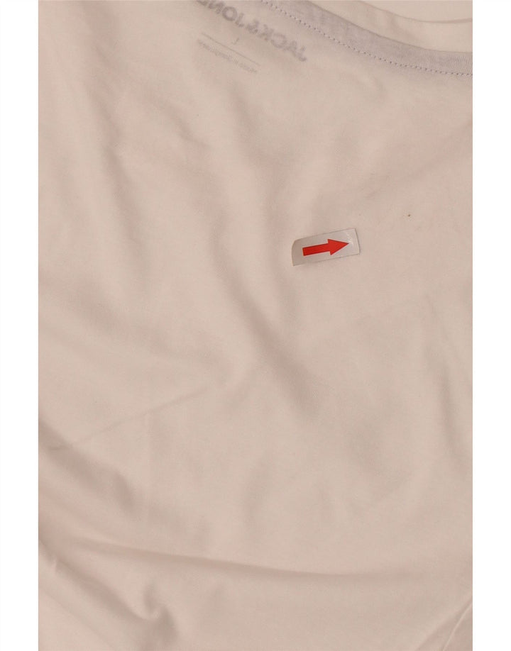 Jack & Jones Herre T-Shirt Top Stor Hvid Bomuld