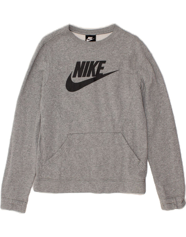 NIKE grafisk sweatshirt til drenge 13-14 år XL grå bomuld