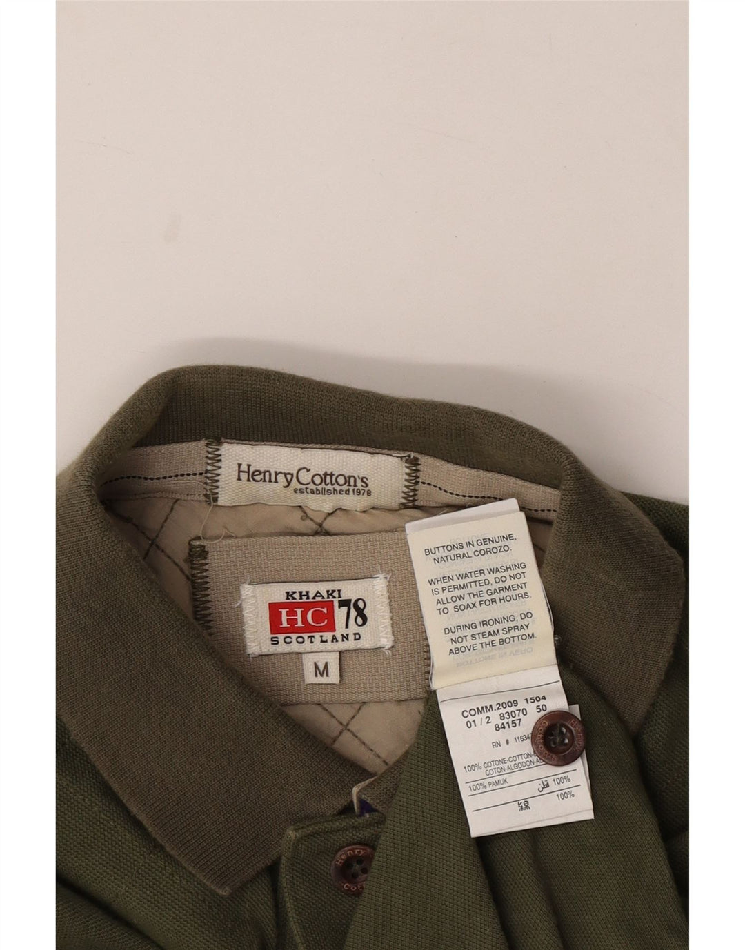 HENRY COTTONS Poloshirt til mænd Medium Khaki Bomuld