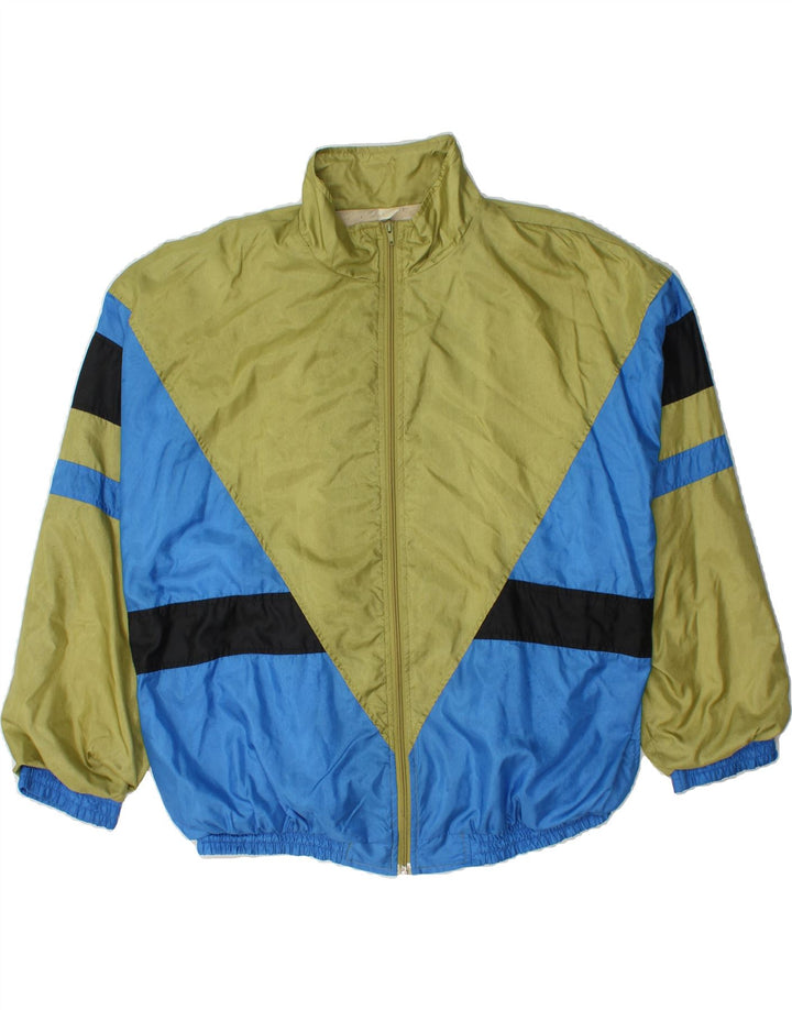 VINTAGE Mens Tracksuit Top Jacket Large Green Colourblock Vintage Vintage and Second-Hand Vintage from Messina Hembry 