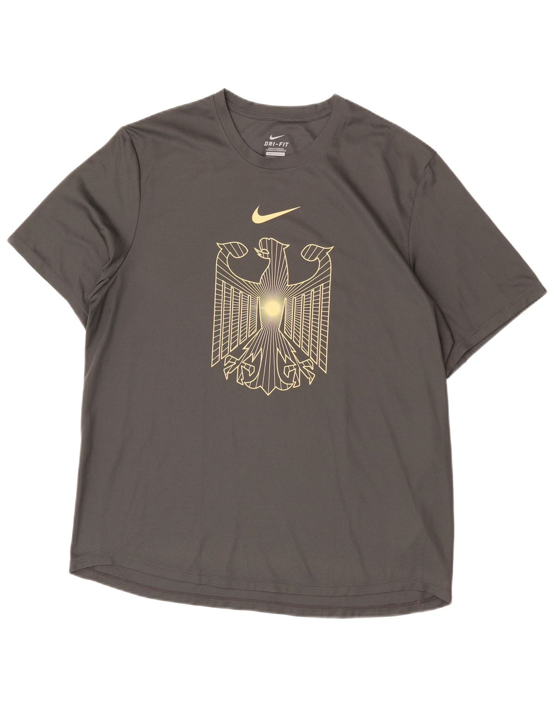 Nike Herre Dri Fit Grafisk T-Shirt Top Stor Grå Polyester