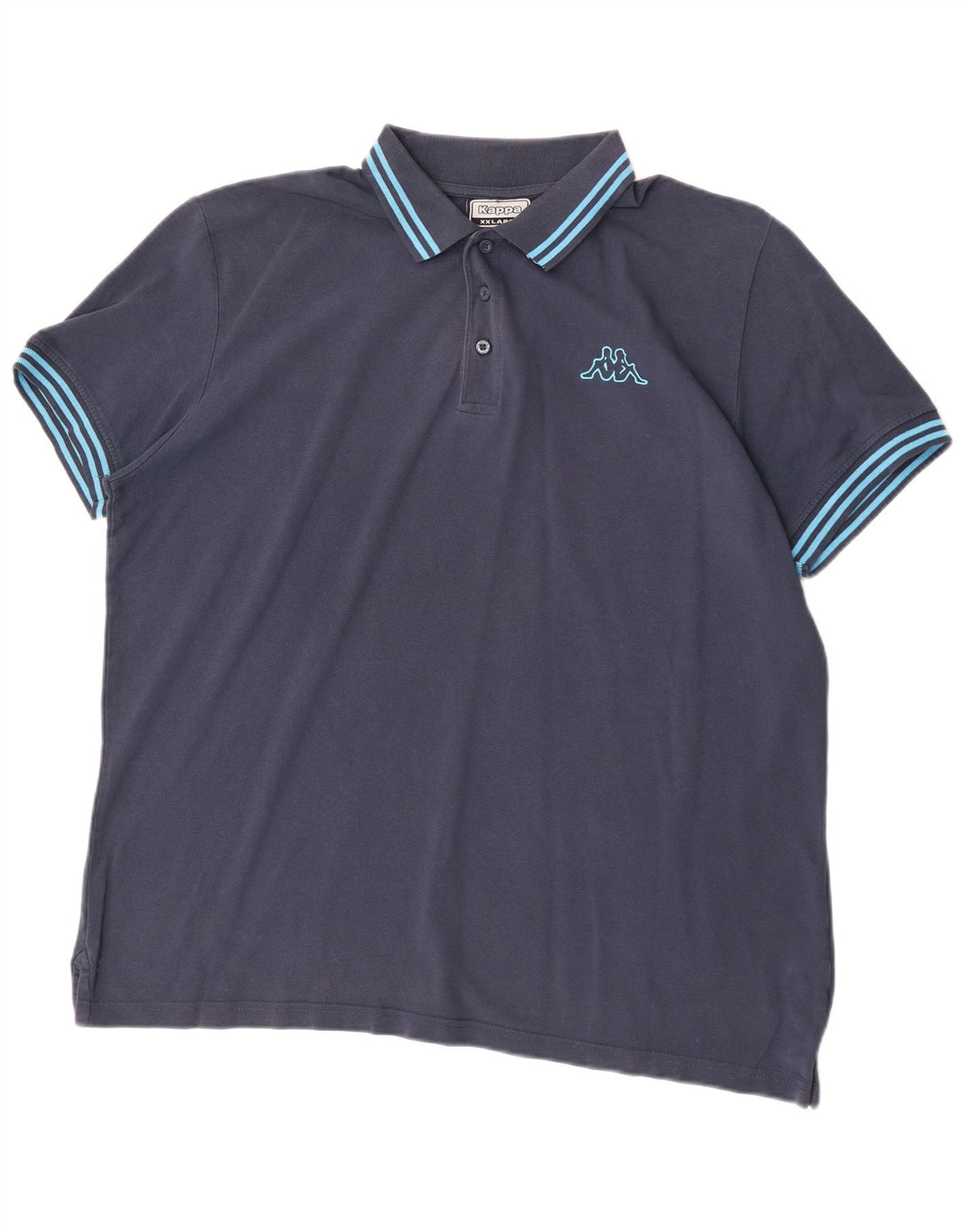 Kappa herre poloskjorte 2XL marineblå stribet bomuld