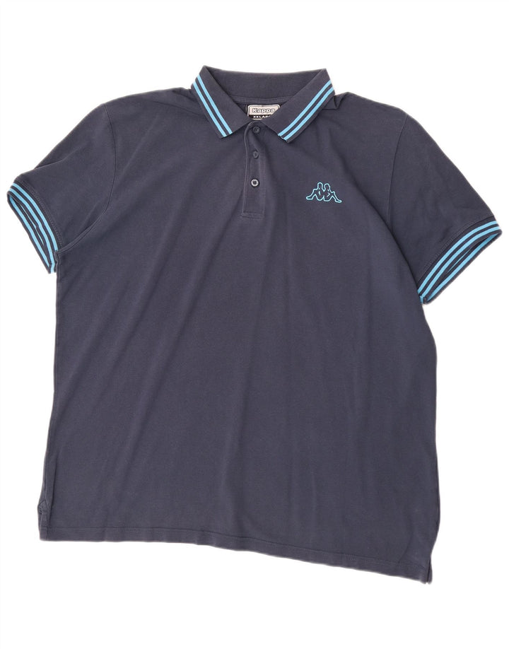 Kappa herre poloskjorte 2XL marineblå stribet bomuld
