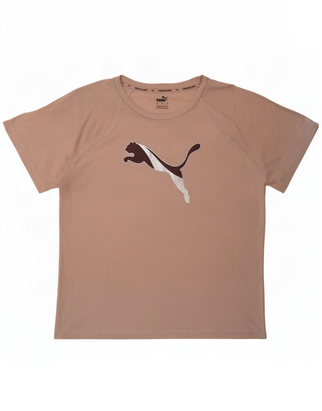 Puma Oversized grafisk T-shirt top UK 10 Small Pink Polyester