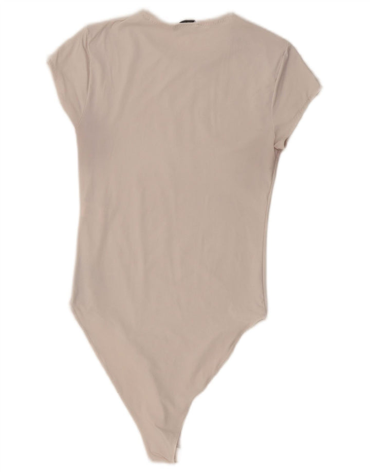ZARA Bodysuit til kvinder UK 12 Medium Hvid Polyamid