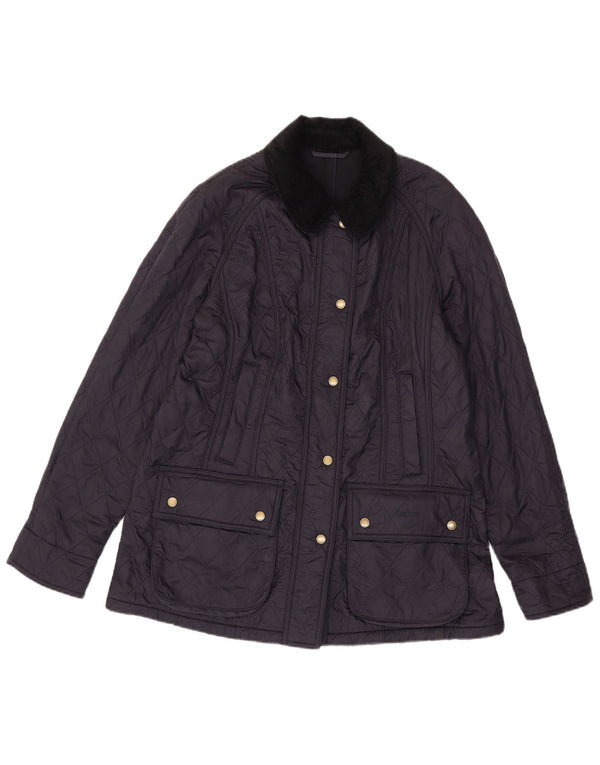 Barbour Womens Quilted Jacket UK 14 Large Navy Blue