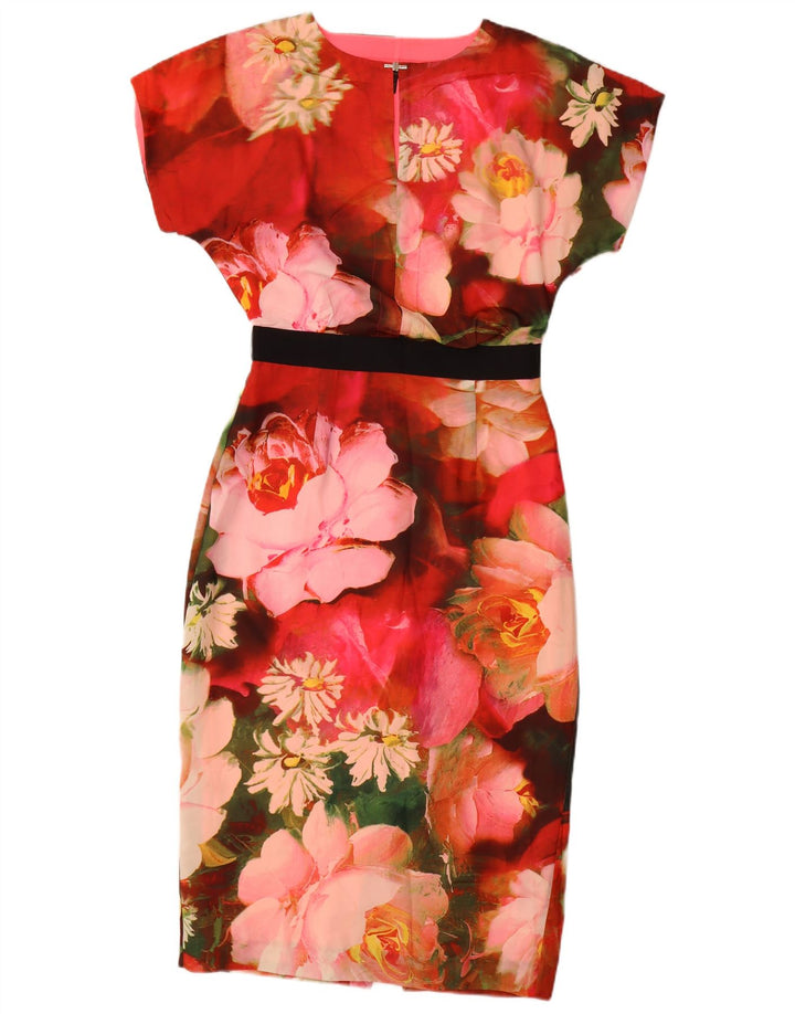 Ted Baker Kvinders Skede Kjole Størrelse 2 Lille Flerfarvet Floral Polyester