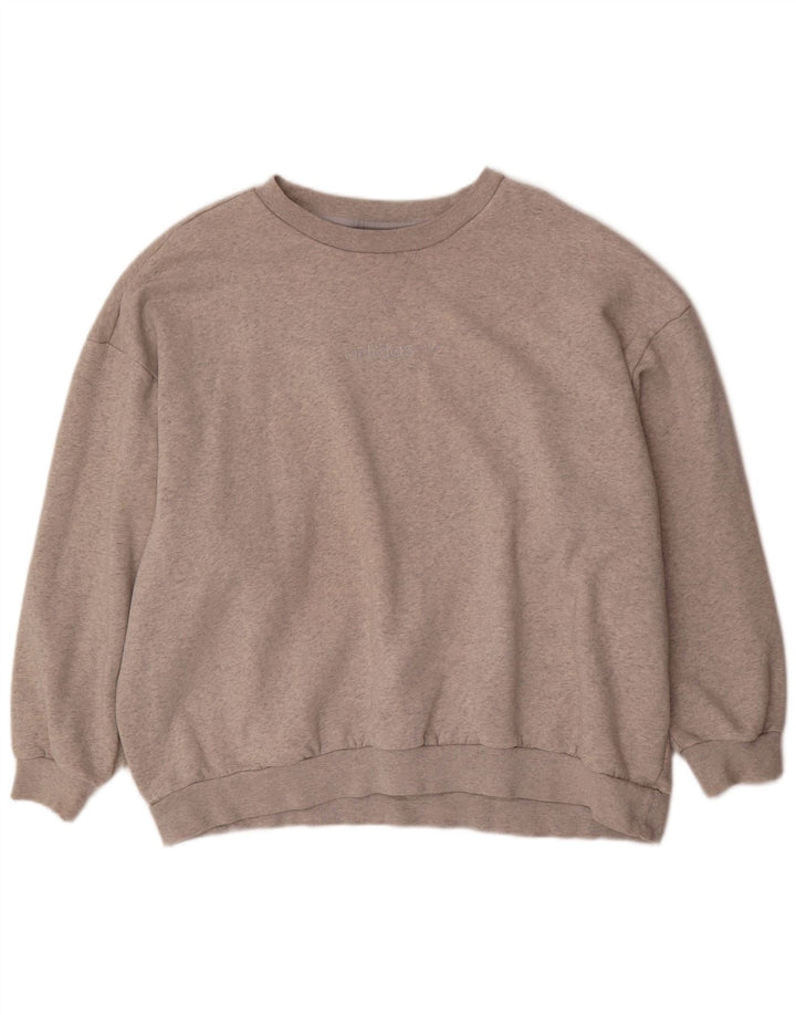 Adidas Dame Oversized Sweatshirt Jumper UK 10 Small Grå Bomuld