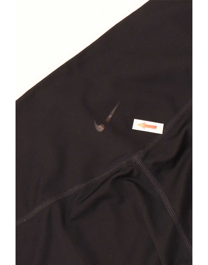 Nike Dame Dri Fit Grafiske Leggings UK 14 Large Black Polyester