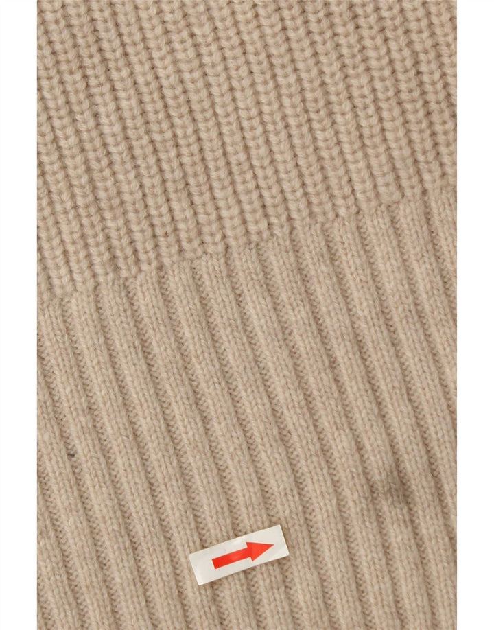 Zara Dame Oversized Turtle Neck Jumper Sweater UK 10 Small Beige Uld