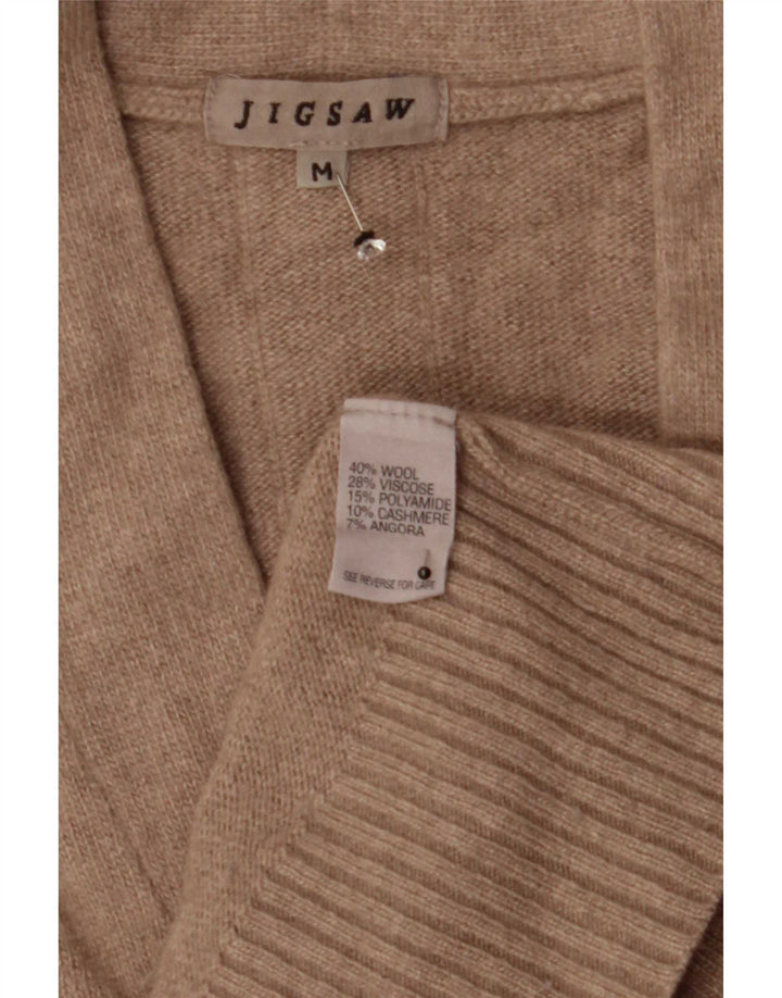 Jigsaw Dame Cardigan Sweater UK 14 Medium Beige Uld
