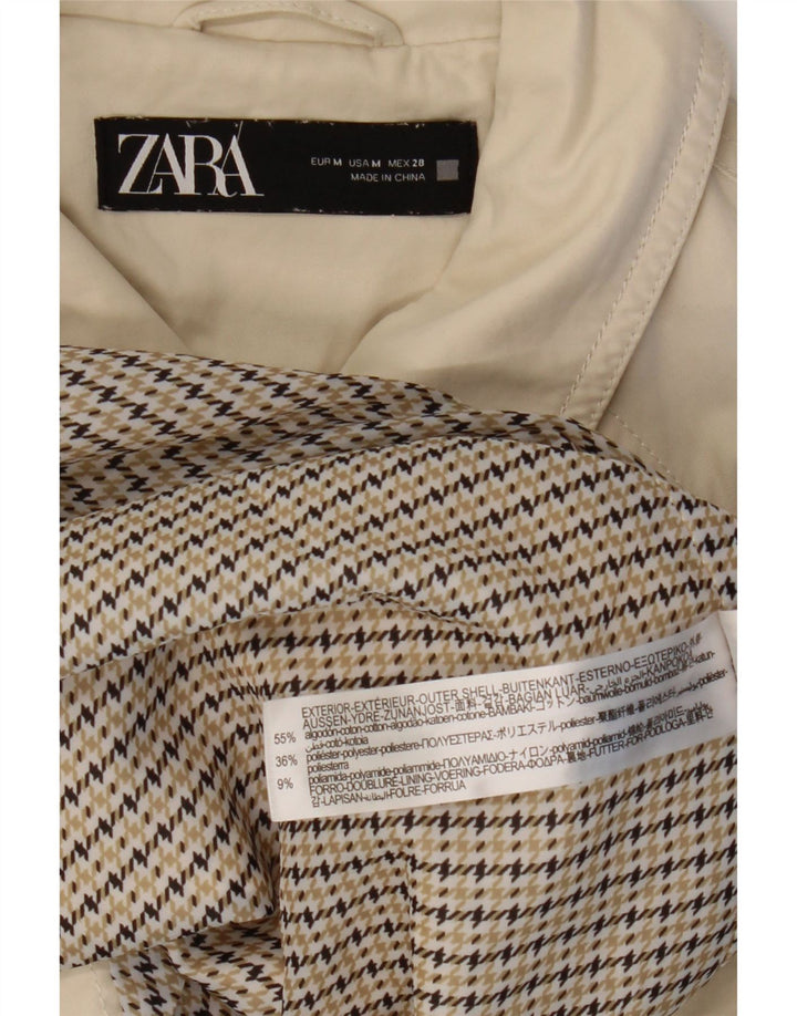 Zara Dame Trench Coat UK 14 Medium Beige Bomuld