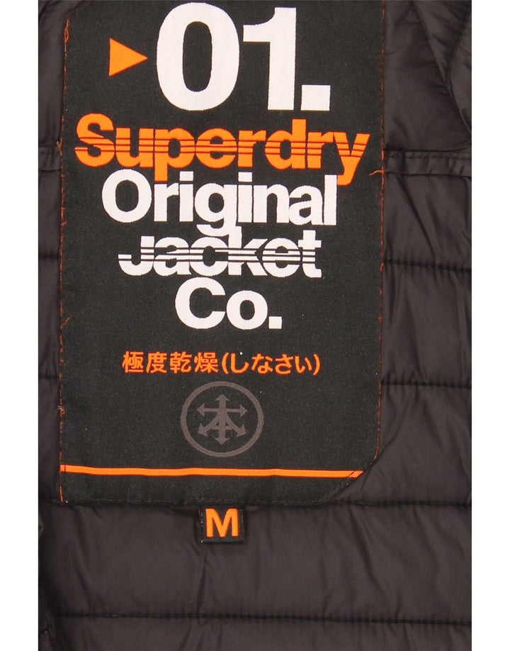 Superdry Herre hættepolstret jakke UK 38 Medium Black Colourblock