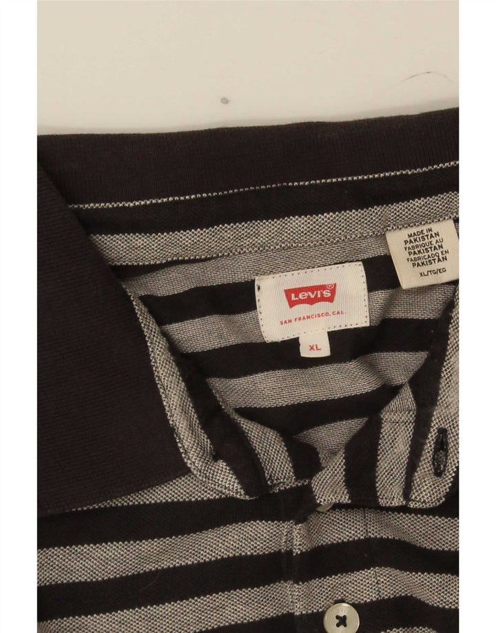 Levi's herre poloshirt XL sort stribet