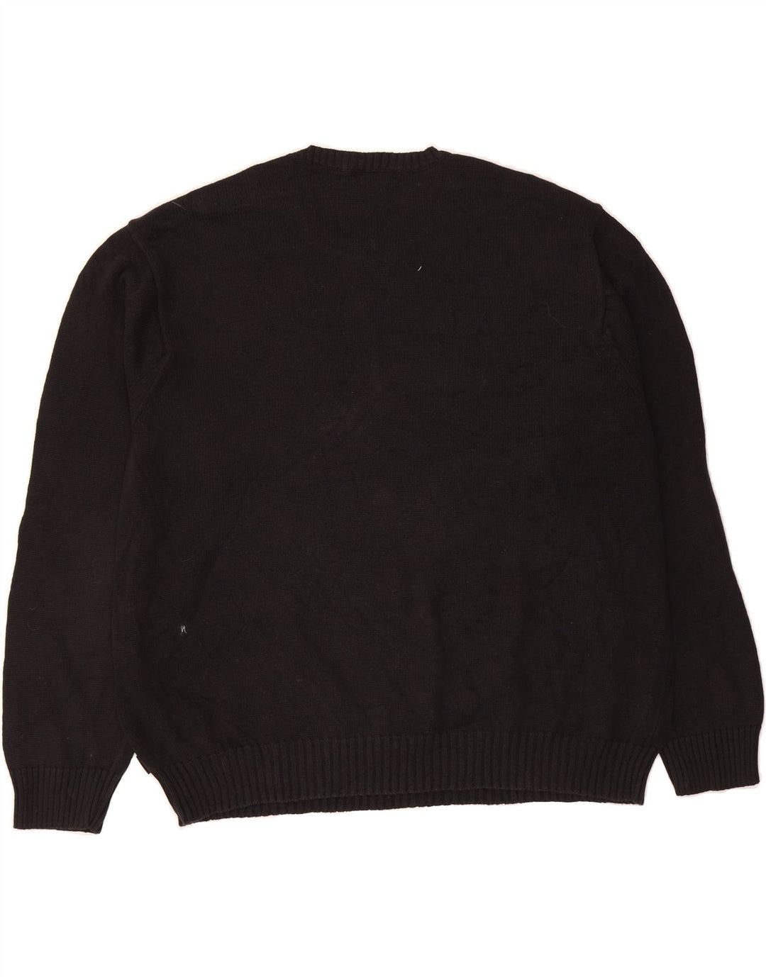 IZOD Mens Crew Neck Jumper Sweater 2XL Black Argyle/Diamond Cotton Vintage Izod and Second-Hand Izod from Messina Hembry 