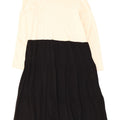 Zara Dame Langærmet A-Line Kjole UK 12 Medium White Colourblock