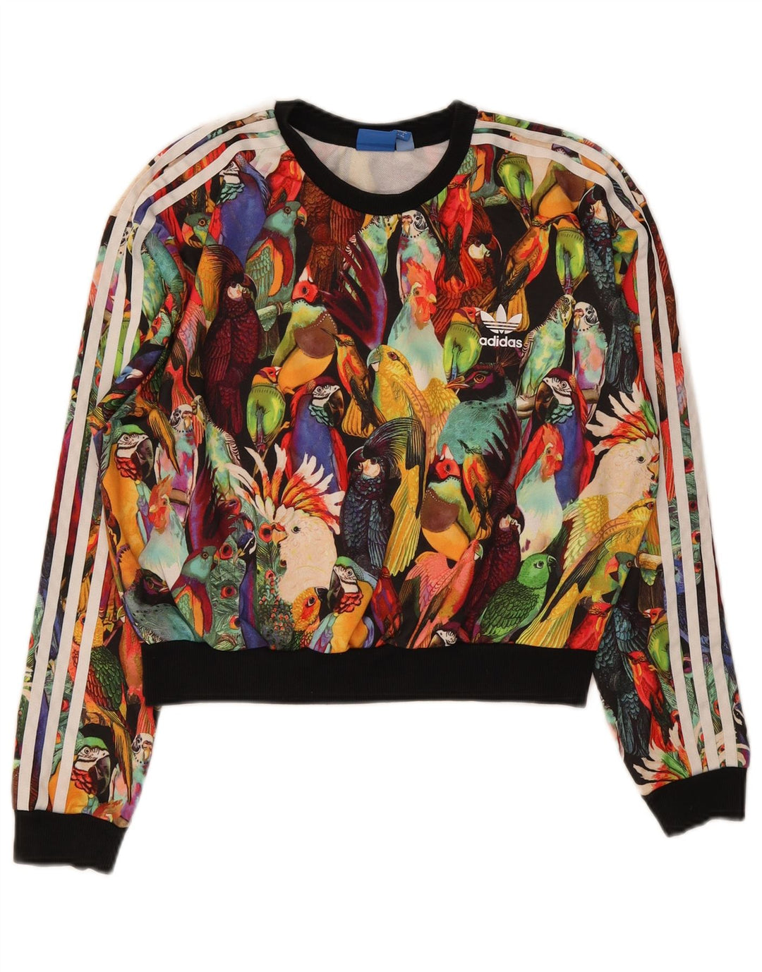 Adidas Womens Crop Sweatshirt Jumper UK 12 Medium Flerfarvet