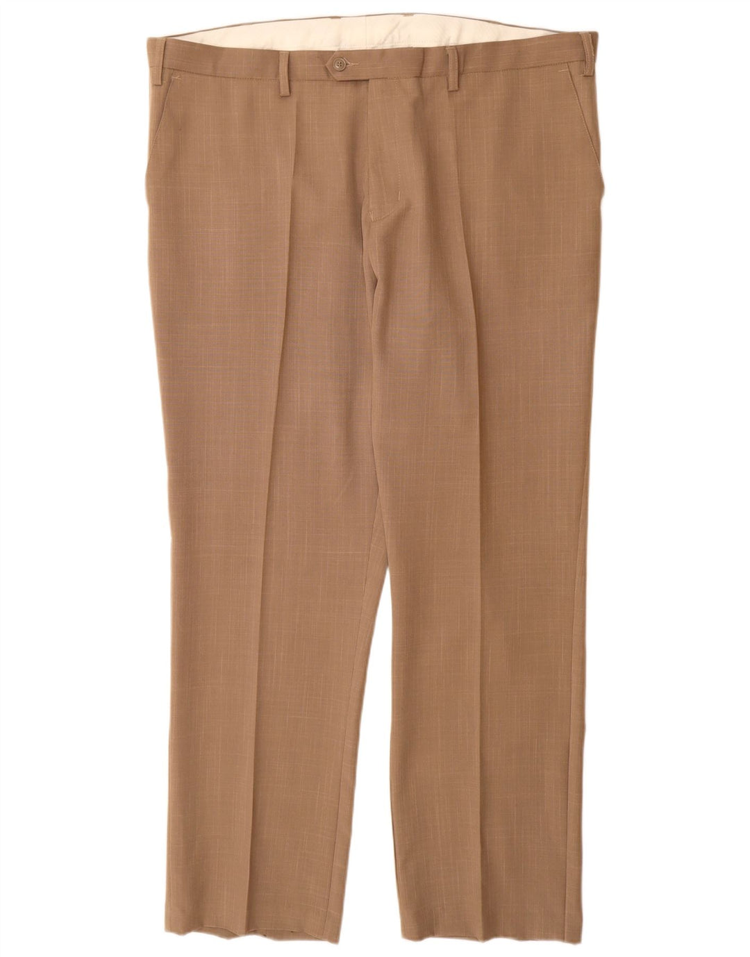 BOMULD TRADERS Straight Suit Bukser til mænd W42 L31 Beige Polyester