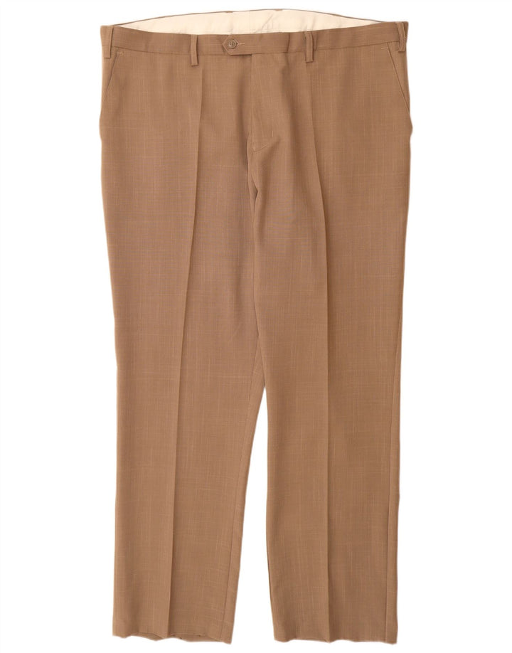 BOMULD TRADERS Straight Suit Bukser til mænd W42 L31 Beige Polyester