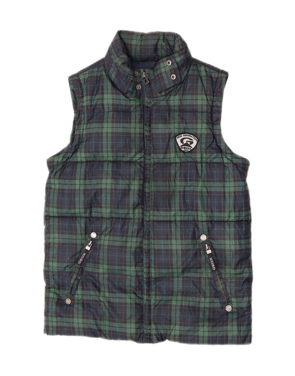 Geox Boys Polstret Gilet 9-10 år grøn ternet polyester