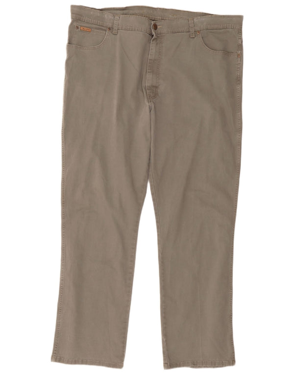 Wrangler Herre Texas Stretch Lige Casual Bukser W42 L32 Grå Bomuld