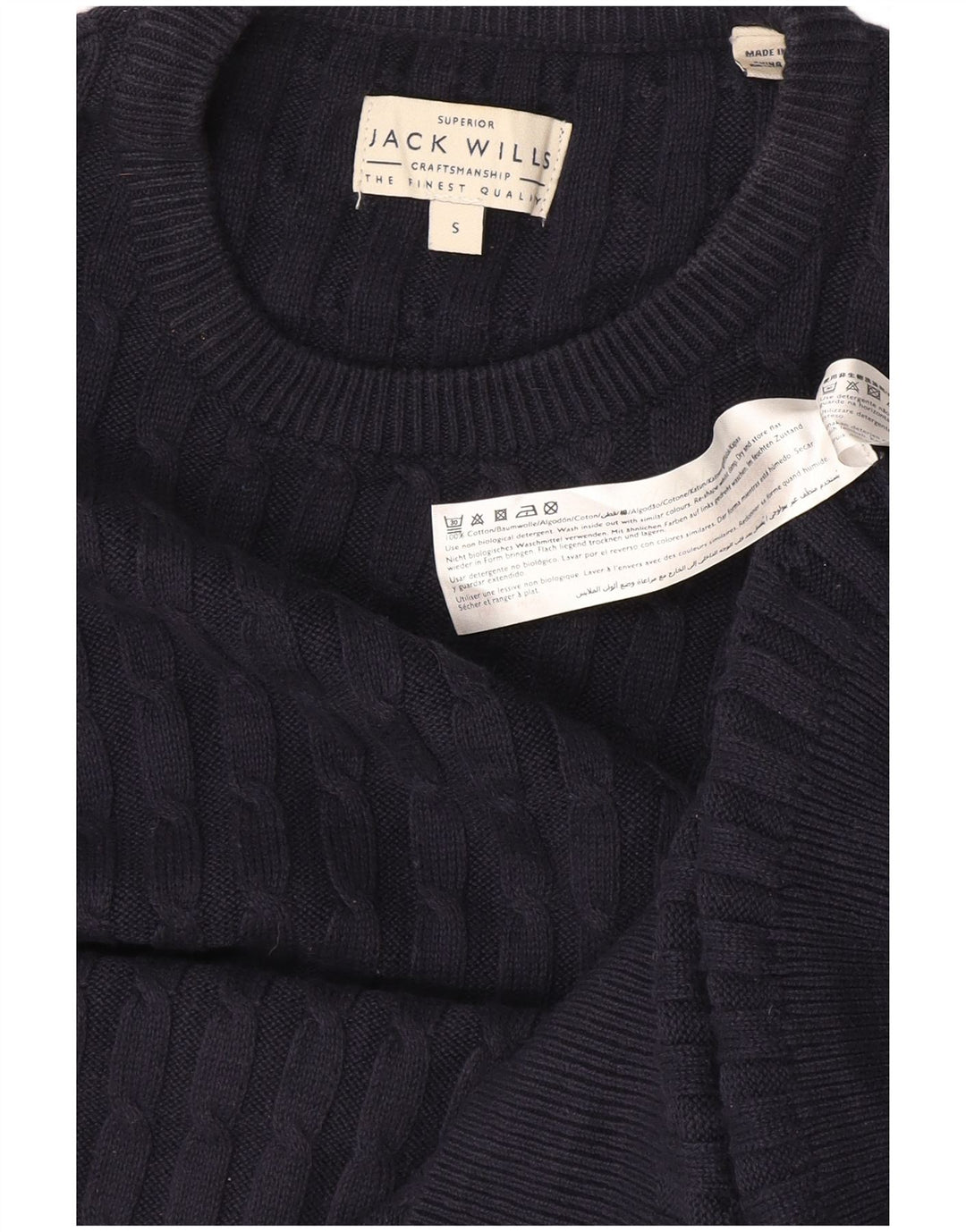 Jack Wills Herre Crew Neck Jumper Sweater lille marineblå bomuld