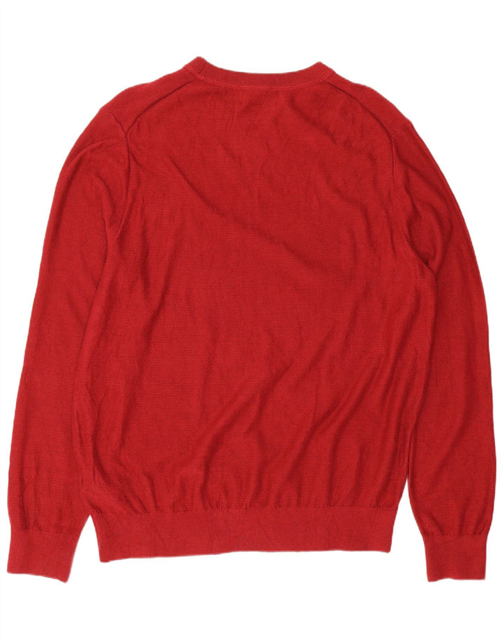 Nautica Herre Regular Fit Crew Neck Jumper Sweater Medium Rød Bomuld