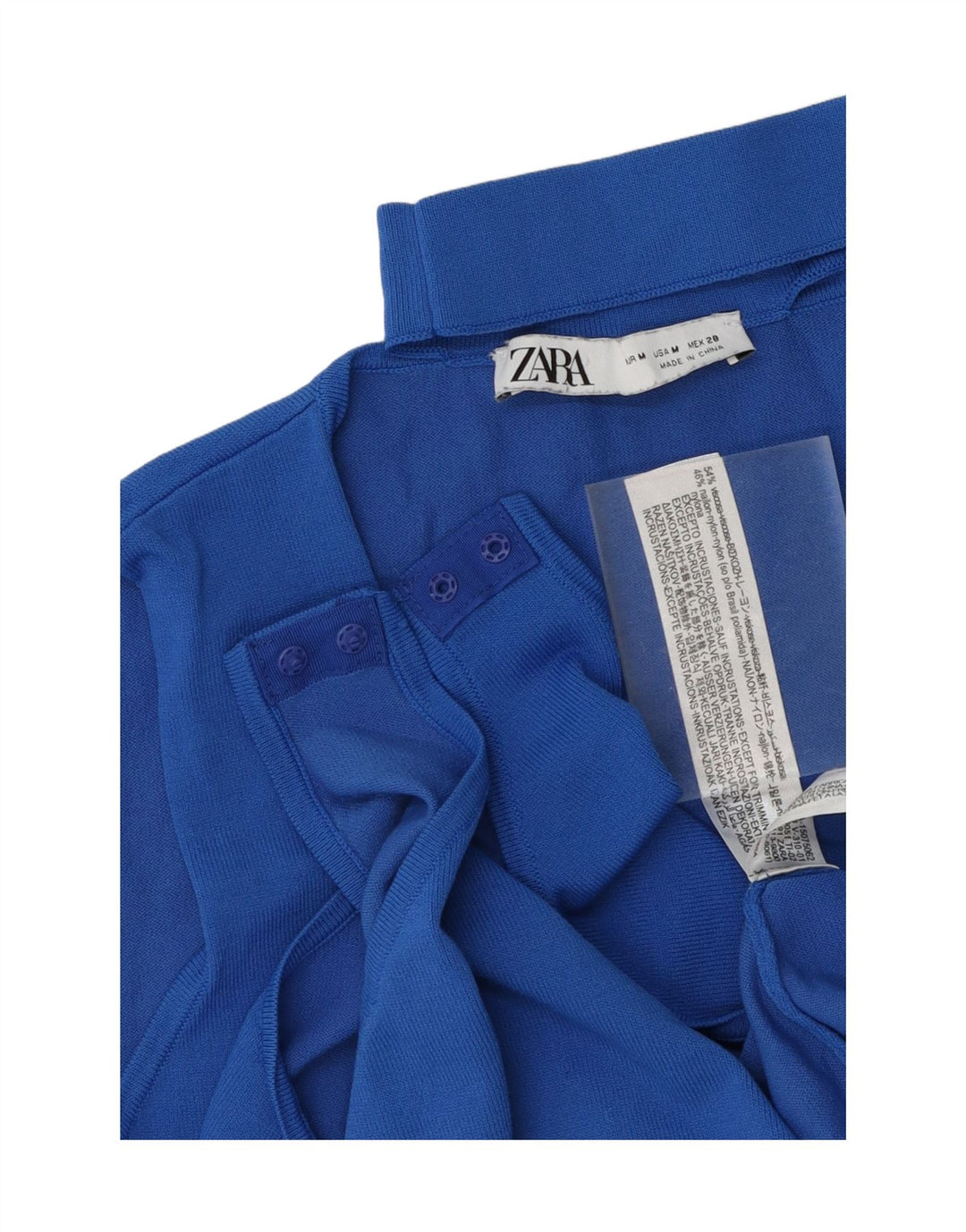 ZARA Womens Sleeveless Bodysuit UK 14 Medium Blue Viscose Vintage Zara and Second-Hand Zara from Messina Hembry 