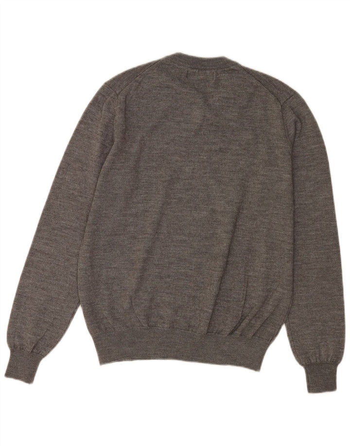 Trussardi Herre V-hals sweater Medium Grey Flecked Wool