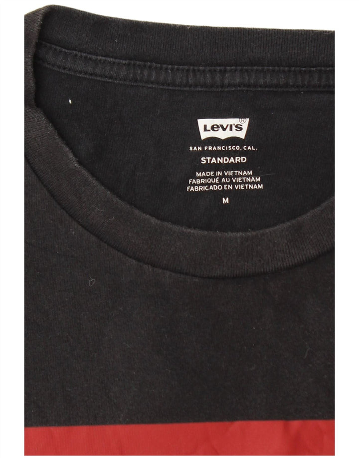 Levi's Dame Standard Grafisk T-Shirt Top UK 14 Medium Sort