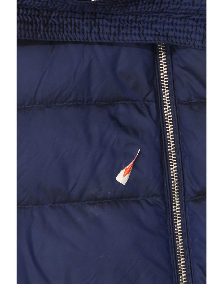 Marks & Spencer Dame Hætte polstret frakke UK 10 Small Navy Blue Polyamid