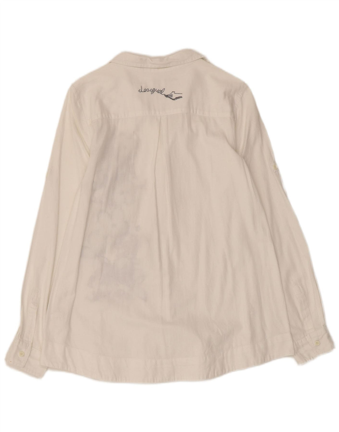 DESIGUAL Grafisk skjorte til kvinder UK 10 Lille hvid blomstret bomuld