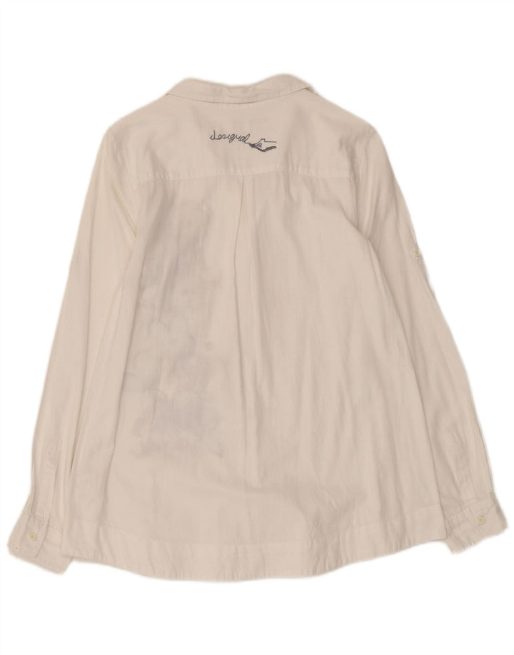 DESIGUAL Grafisk skjorte til kvinder UK 10 Lille hvid blomstret bomuld