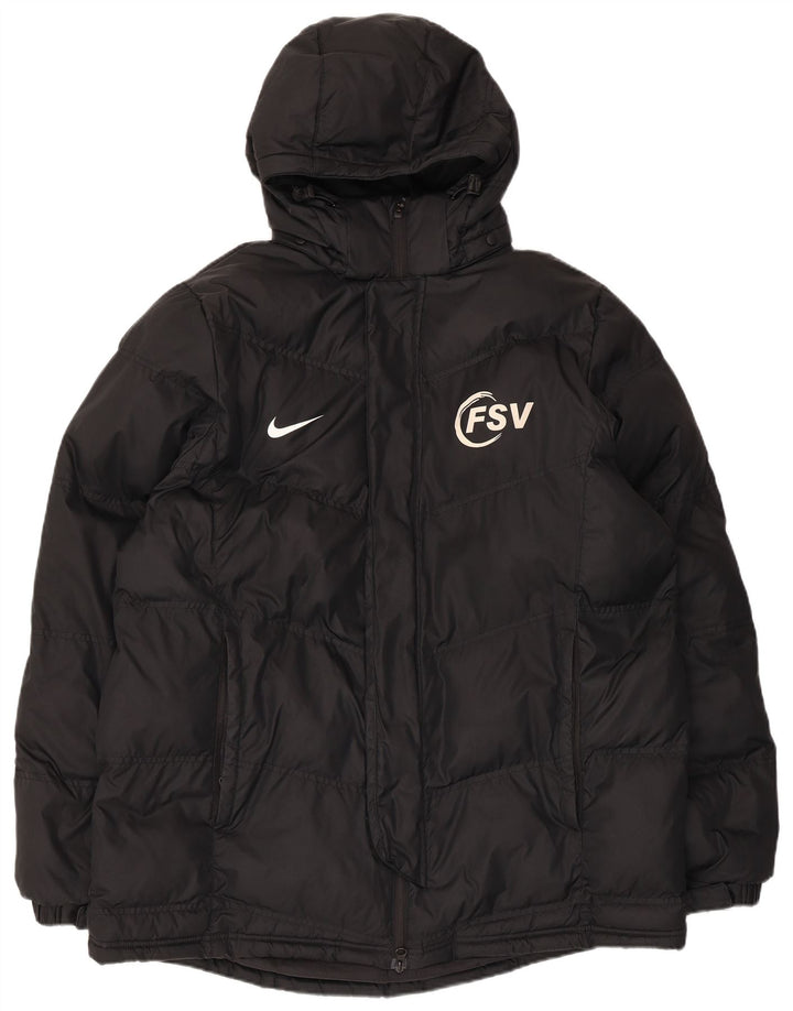 Nike Herre grafisk polstret hættejakke UK 42 XL Sort