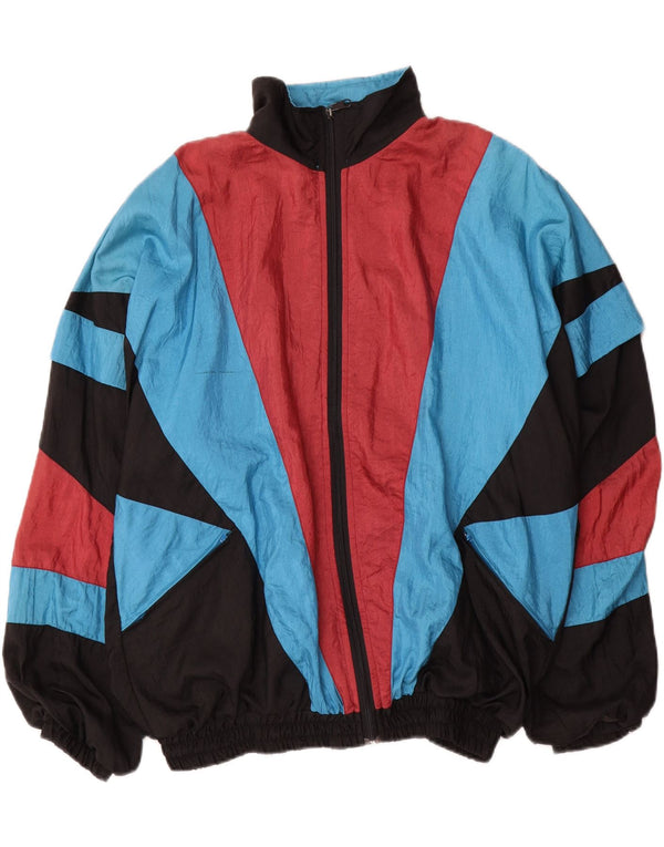 Vintage træningsdragt til mænd Topjakke Medium Flerfarvet Colourblock Nylon