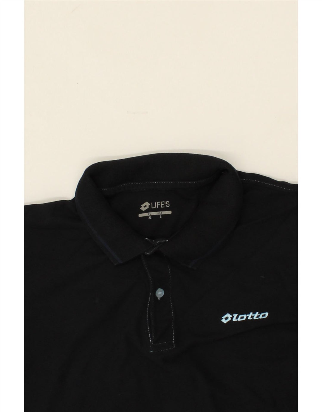 LOTTO Mens Polo Shirt XL Navy Blue Vintage Lotto and Second-Hand Lotto from Messina Hembry 