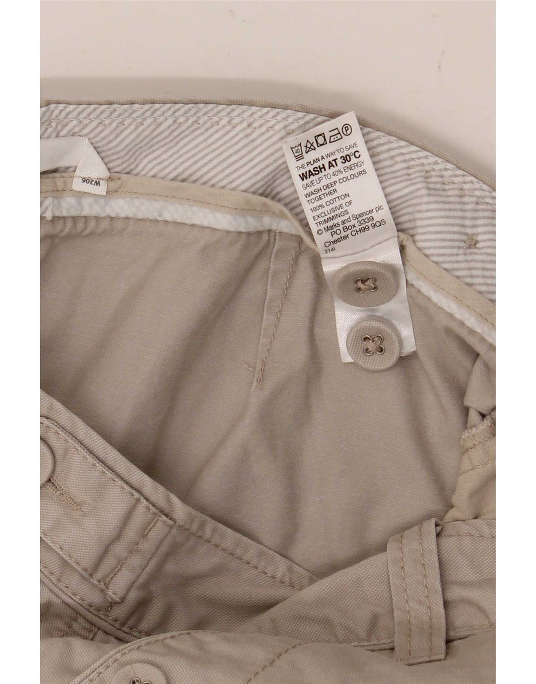 Marks & Spencer Pencil Nederdel til kvinder UK 12 Medium W32 Beige Bomuld