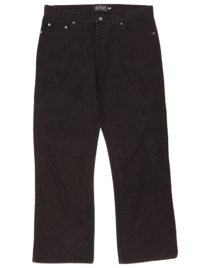 Marks & Spencer Herre Blue Harbor Straight Jeans W36 L29 Sort Bomuld