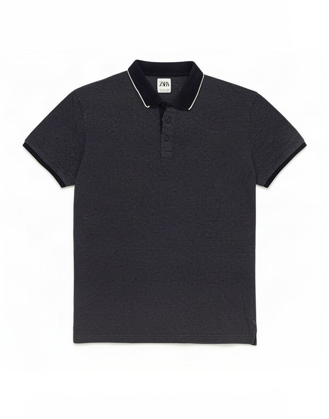 Zara Polo Shirt til mænd Large Navy Blue Flecked