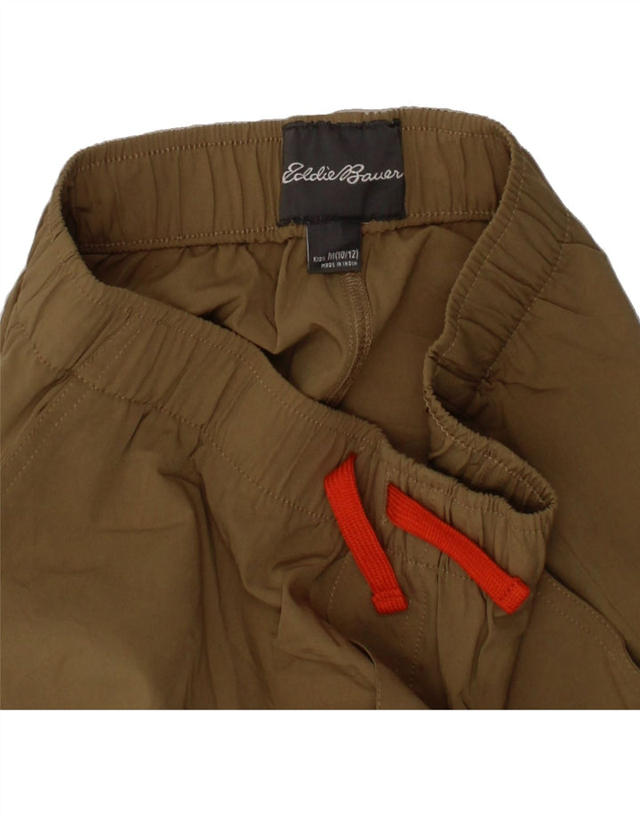 EDDIE BAUER Boys Cargo Shorts 10-11 Years Medium W25  Brown Polyester Vintage Eddie Bauer and Second-Hand Eddie Bauer from Messina Hembry 