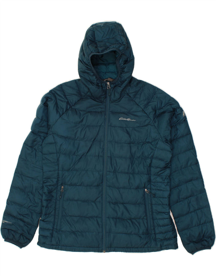EDDIE BAUER Womens Hooded Padded Jacket UK 16 Large Blue Polyester Vintage Eddie Bauer and Second-Hand Eddie Bauer from Messina Hembry 