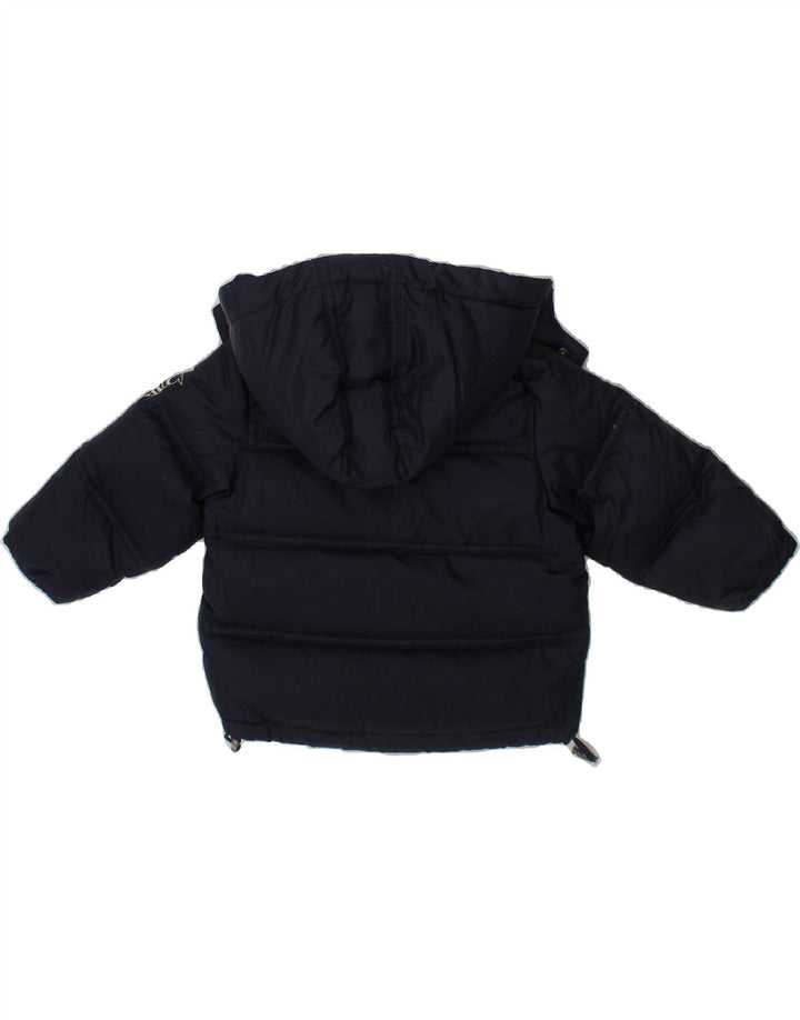TRUSSARDI Baby Boys Hooded Padded Jacket 12-18 Months Navy Blue Polyester Vintage Trussardi and Second-Hand Trussardi from Messina Hembry 