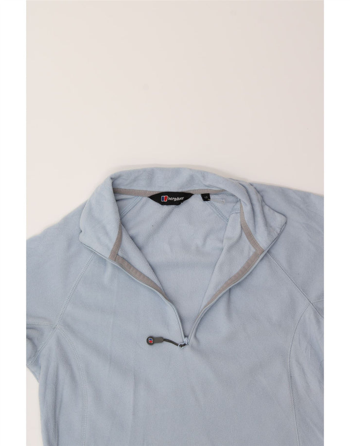 BERGHAUS Womens Zip Neck Fleece Jumper UK 12 Medium Blue Polyester Vintage Berghaus and Second-Hand Berghaus from Messina Hembry 