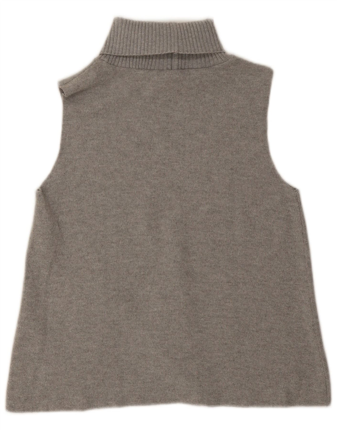 Zara Dame Roll Neck Vest Top UK 14 Medium Grey Polyester