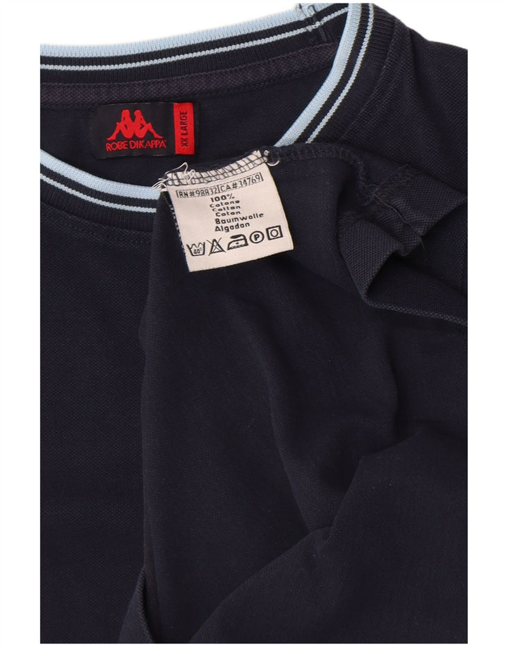 Kappa herre T-shirt top 2XL marineblå bomuld