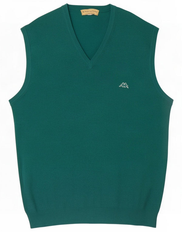 Kappa Mens Vest Tank Top Size 42 Large Green Lambswool