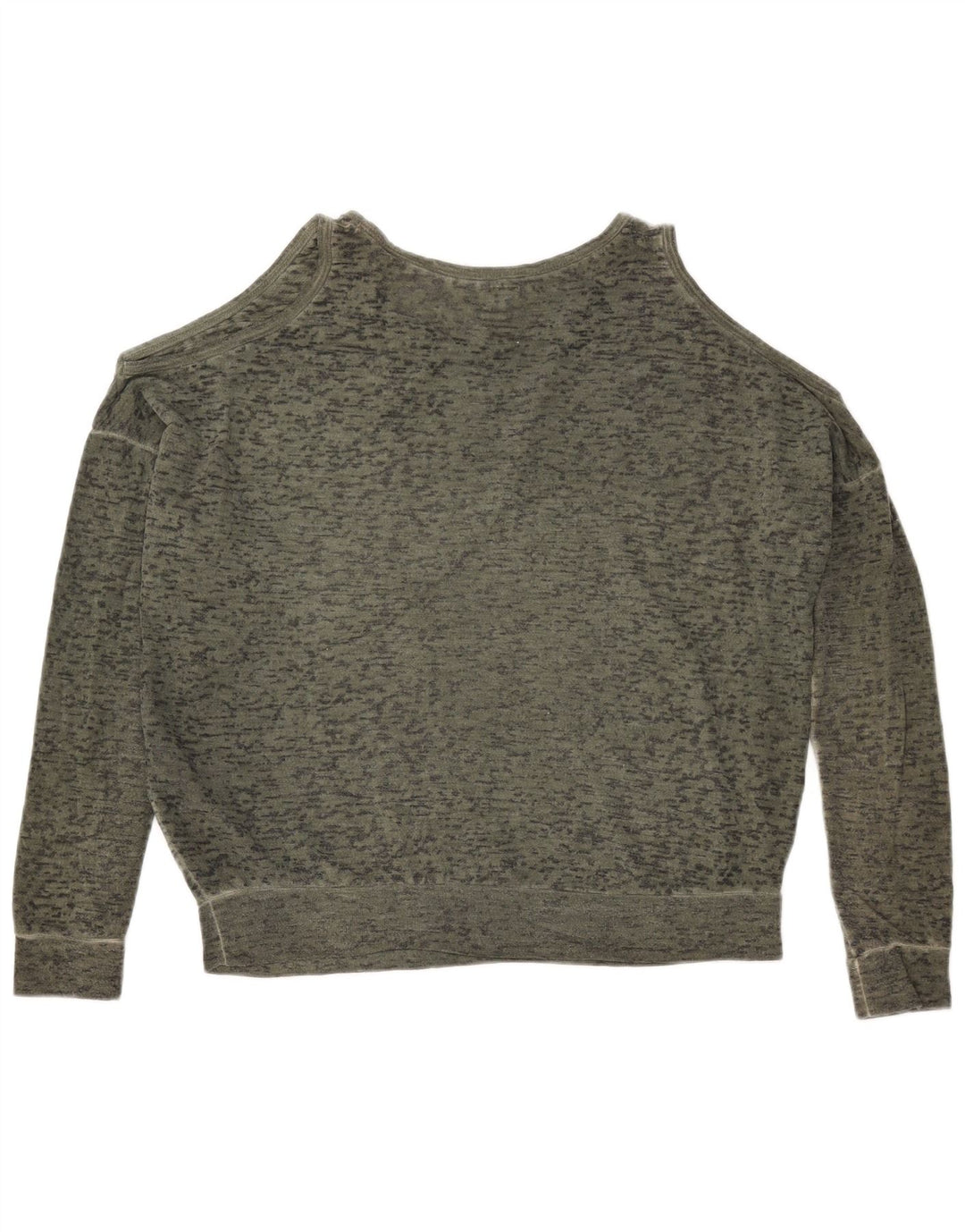 ZARA Dame Oversized Top Langærmet UK 14 Medium Khaki Flecked