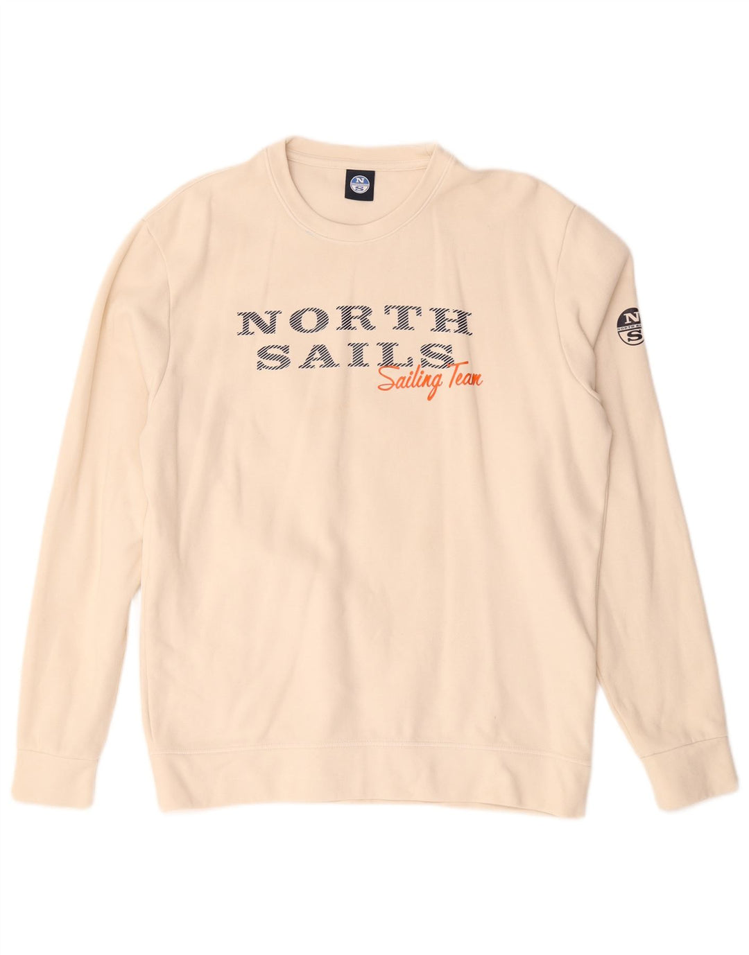 North Sails Herre Grafisk Sweatshirt Jumper XL Off White Bomuld